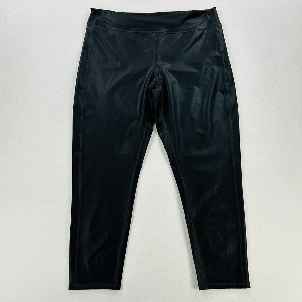 Lauren Ralph Lauren Leggings Womens XXL Black High Rise Ankle Stretch Yoga